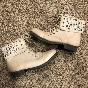 Pink & Pepper studded combat boots